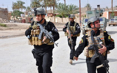 Lực lượng an ninh Iraq tuần tra tại thành phố miền Tây Ramadi, tỉnh Anbar.